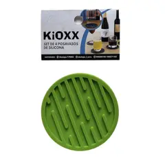 KIOXX - Set de 4 Posavasos de Silicona Verde.