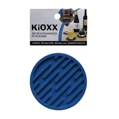 KIOXX - Set de 4 Posavasos de Silicona Azul