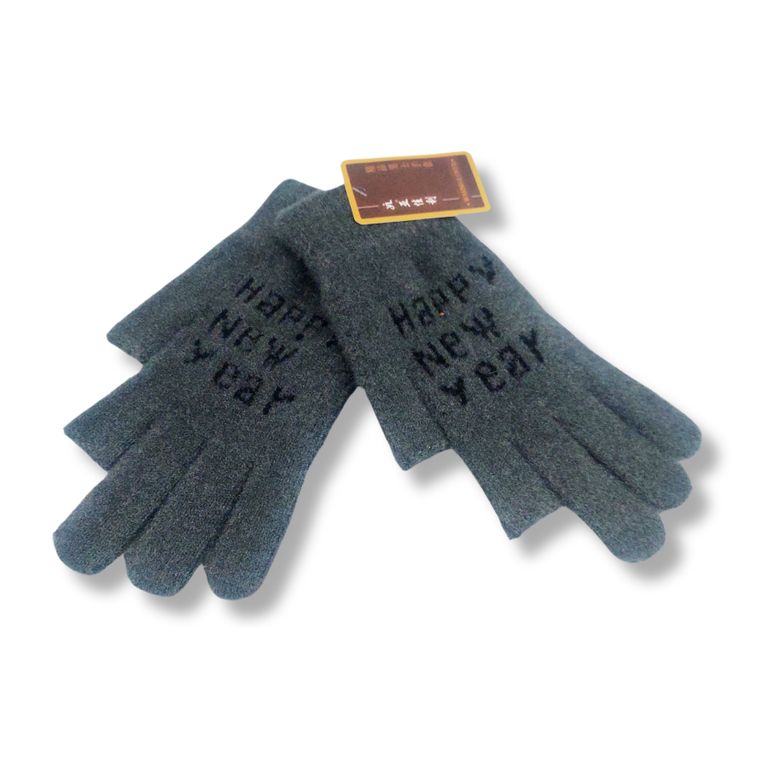 Guante de Lana con Orificios para Smartphone color Gris