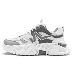 SHANDIAN - Zapatillas Running Plataforma Hombre Blanco-