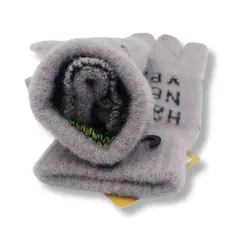 GENERICO - Guante de Lana con Orificios para Smartphone color Plomo