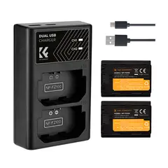 K&F CONCEPT - Kit de cargador + 2 baterías Sony NP-FZ100 KF28.0016
