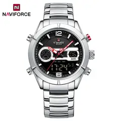 NAVIFORCE - Reloj para Hombre NF9232 Plata Digital Analógico Inoxidable
