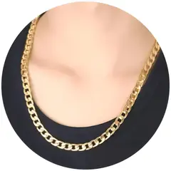 GENERICO - Cadena Lomo Corvina Unisex Acero Enchapado Oro 18k - 60cm