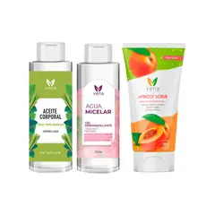 GENERICO - Aceite corporal Hierba Luisa + Agua Micelar En Gel + Exfoliante Natural Apricot Scrub Vena_.