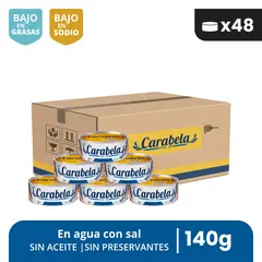 CARABELA - Filetes de Atún en agua y sal 140gr Caja x48