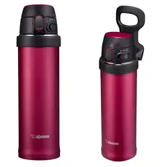 ZOJIRUSHI - TERMO HANDLE FLIP-AND-GO ACERO INOXIDABLE MUG 480ML COLOR ROJO SM-QHE