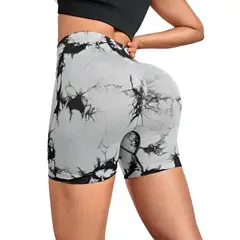 ROYAL PEACH APPAREL - Short deportivo Tie Dye GRIS - Ropa deportiva mujer gym