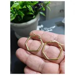 GENERICO - Hermosas Argollas Doradas Pentágono