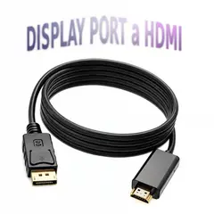 GENERICO - 2 en 1: cable adaptador display port a hdmi 1.8m 1080p dp