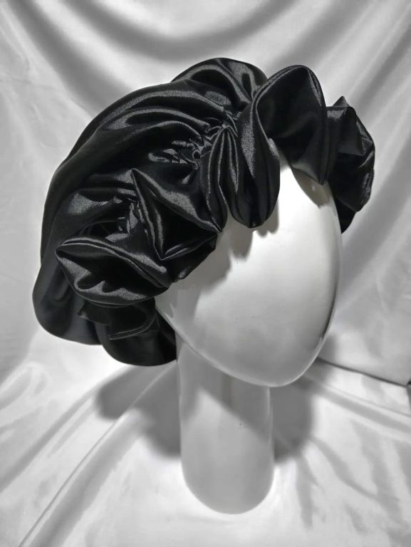 Gorro para dormir de seda negro