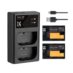 K&F CONCEPT - Kit de cargador + 2 Baterías Canon LP-E6NH KF28.0013