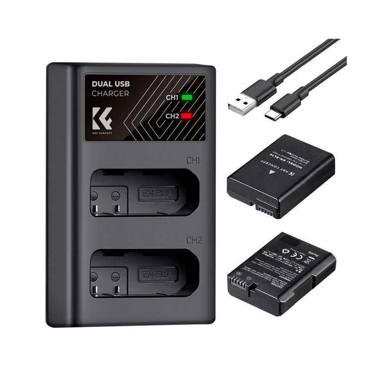 Kit de cargador + 2 Baterías Nikon EN-EL14 KF28.0020