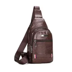 GENERICO - Mochila cruzada pechera morral de cuero sintético hombre