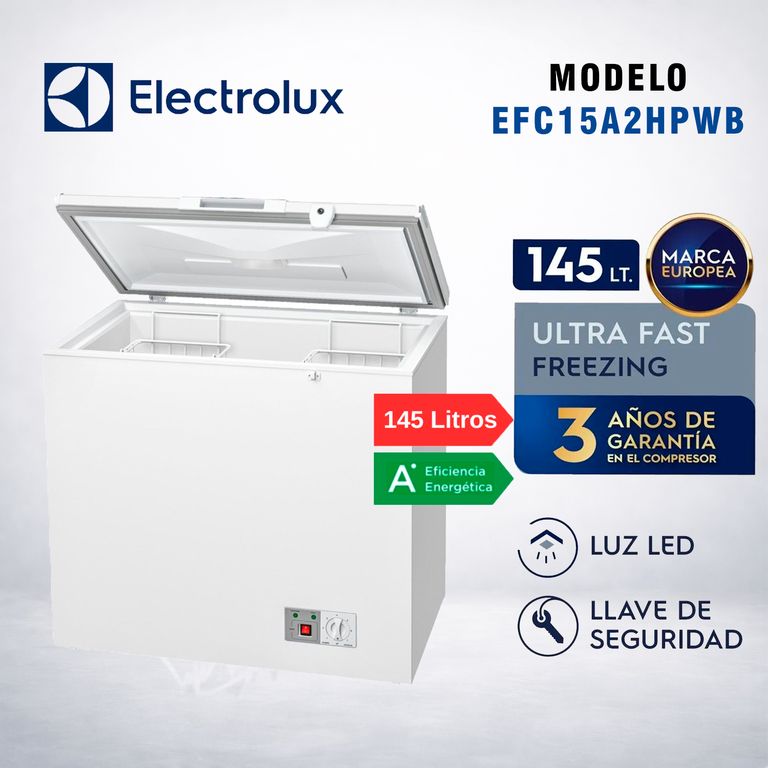 Congeladora 145 Lt EFC15A2HPWB - ALUMINIO GOFRADO