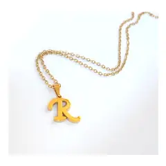 OEM - Collar Mujer Letra R Inicial Fino Acero Inoxidable x Navidad
