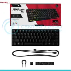 HYPERX - Teclado Alloy Origins 60 Red inglés color negro