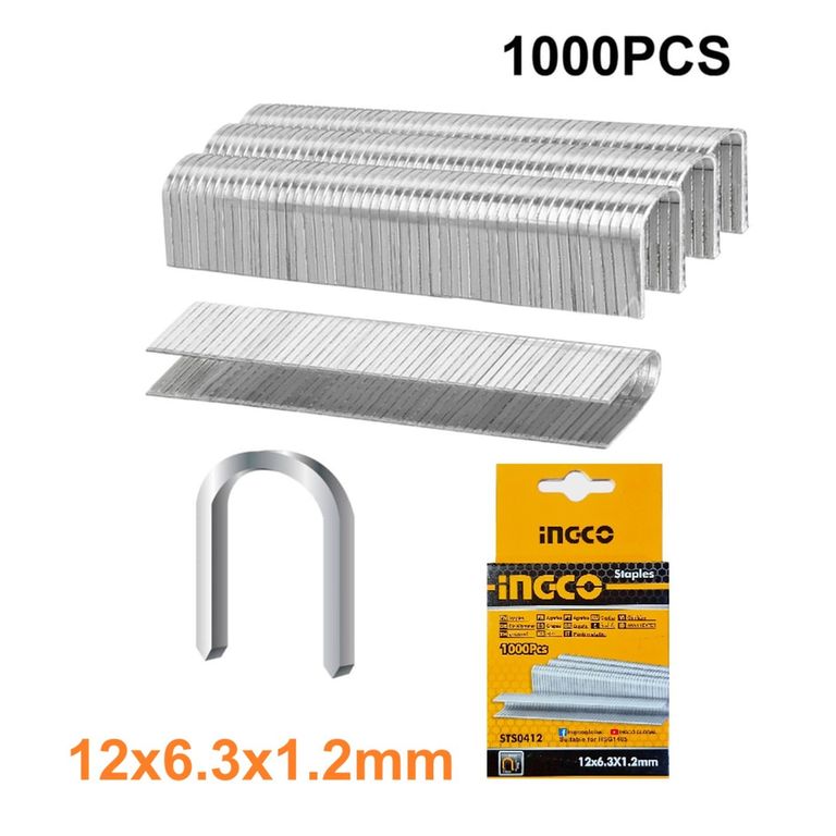 Grapas en U 12mm para Engrapadora 3 en 1 INGCO STS0412