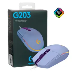 LOGITECH - Mouse G203 Lila Gamer Lightsync Rgb – 8,000 Dpi