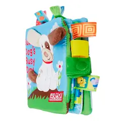 GENERICO - Libro de Tela con Texturas Estimulación Sensorial Perrito