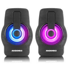 MICRONICS - PARLANTE NEON PLUS S327 LED RGB USB PARLANTE DE COMPUTADORA