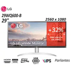 LG - Monitor UltraWide 29WQ600-W 29 WFHD 2560x1080 IPS Altavoces 7W+7W.