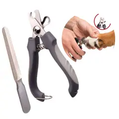 GENERICO - Cortauñas para Mascotas y Lima Plomo c-Seguro T-G