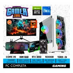 NVIDIA - COMPUTADORA PC GAMER INTEL CORE I5 10400F 16GB 500GB RTX 3050 6GB MONITOR 24 FHD