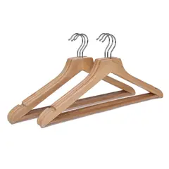 GENERICO - Ganchos Colgadores Para Ropa de madera - 6 unidades