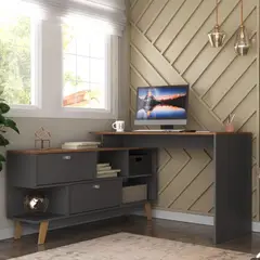 TU MESITA - Escritorio Moderno con Organizador Carpenter color NegroMarrón