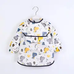 GENERICO - Mandil Babero Manga Larga para Niños 6 a 3 años dino BL