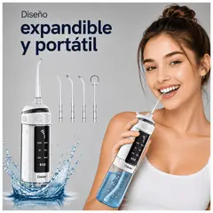 DAUER - Irrigador Bucal Plegable de Bolsillo Inalámbrico Portatil +6 Modos +4 Boquillas