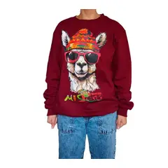 GENERICO - Polera Mujer Diseño Llama - Nathalie Love It - Guinda