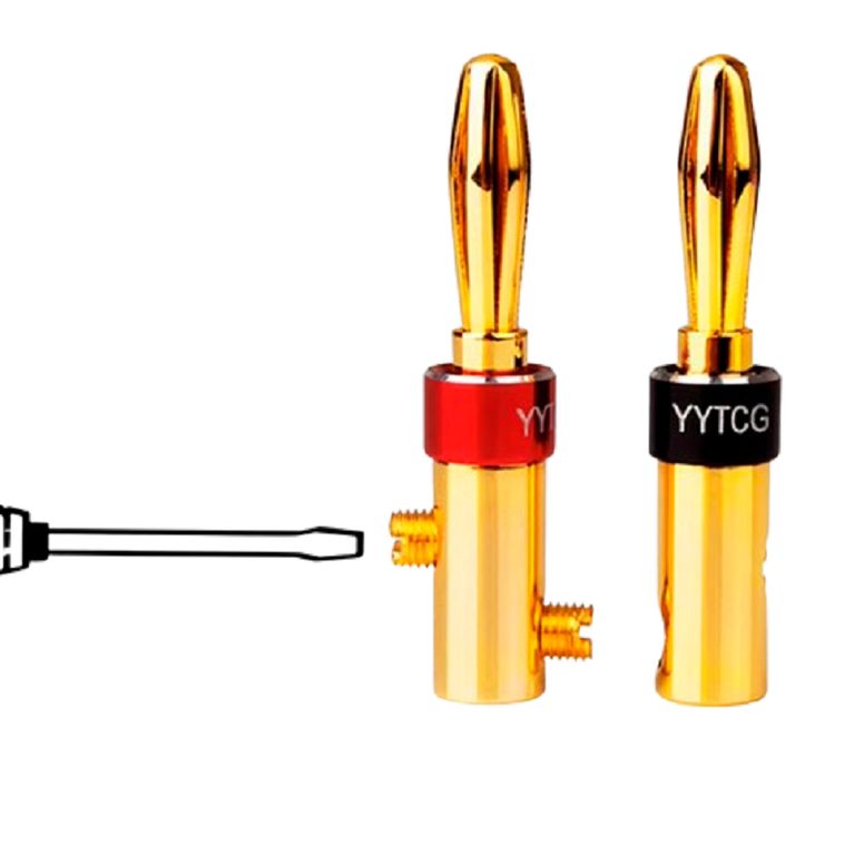 Conector Audio Banana 4 Piezas Original Enchufe