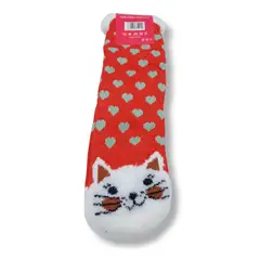 GENERICO - Media con Peluche interno Diseño de Gato color Rosa