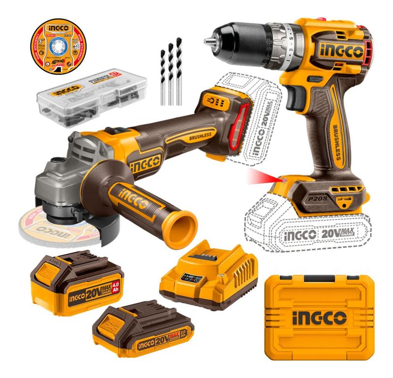 Combo industrial Taladro percutor 60Nm + amoladora 4½ Ingco