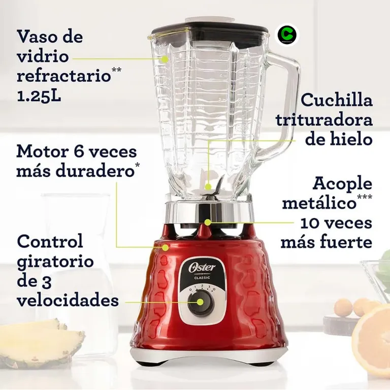 Licuadora Oster® Beehive 3 Velocidades BLST4126R Roja