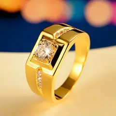 GENERICO - Aro Elegant Gentleman Zircón Hombre Aro Anillo Joya Novio Genieka