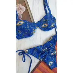 GENERICO - Traje de baño Bikini para mujer Azul - Ojo Turco