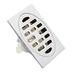 GENERICO - Sumidero Rejilla de Acero Inoxidable Cromado SUS304 10x10cm