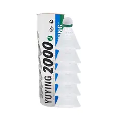 GENERICO - PLUMILLAS PARA BÁDMINTON DE PVC YUYING 2000 - 6 UDS BLANCO