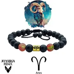 JOYERIA FENIX - Pulsera Zodiacal Piedra Natural 8mm - Joyería Fénix