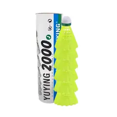 GENERICO - PLUMILLAS PARA BÁDMINTON DE PVC YUYING 2000 - 6 UDS AMARILLO
