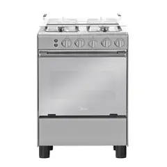 MIDEA - COCINA DE PIE A GAS 4 HORNILLAS SILVER - MGS24FS2LAAMB-PE
