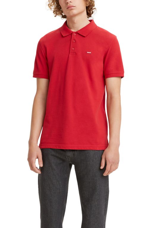 Polo Hombre Lisa Logo Rojo