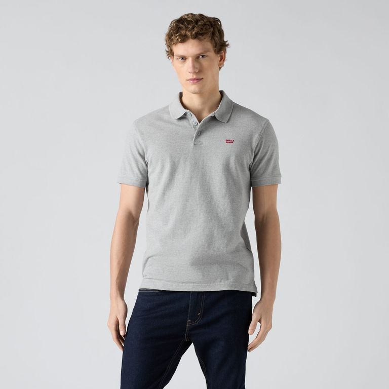Polo Hombre Lisa Logo Gris