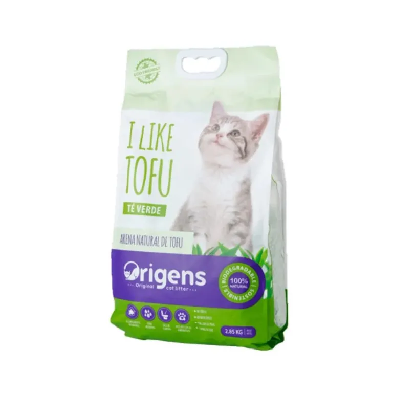 Arena para Gatos de Tofu con Aroma Te Verde 2.85 Kg