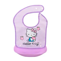 SANRIO - BABERO DOBLE DE PLASTICO Y SILICONA HELLO KITTY LILA