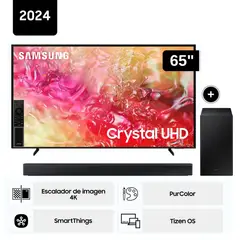 SAMSUNG - Televisor LED 65'' Crystal UHD 4K 65DU7000 Tizen OS Smart TV + Soundbar HW-B450F