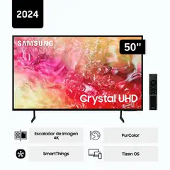 SAMSUNG - Televisor LED 50'' Crystal UHD 4K UN50DU7000G Tizen OS Smart TV - Nuevo 2024
